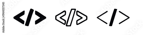Code Tags Icon Set - Programming and Development Symbol