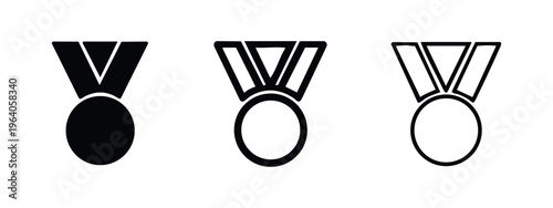 Medal Icon Set - Award, Victory, and Achievement Symbols