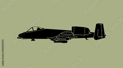 Silhouette of a military aircraft, a symbol of power and defense.