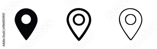 Map Pin Location Icon Set - GPS Pointer and Navigation Marker Symbols for Travel Apps