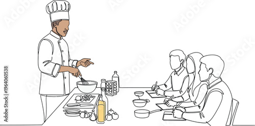 chef serving food to hungry customers