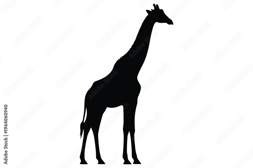 Fototapeta premium Giraffe Silhouette Vector – Minimalist African Wildlife Illustration Design