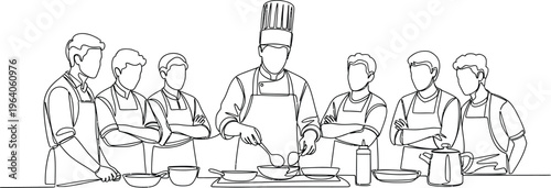 chef and team in kitchen