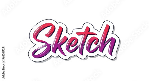 Colorful Sketch Text Logo Design.