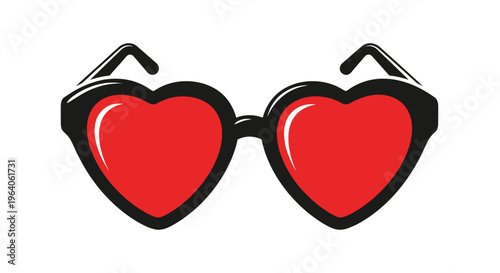 Heart shaped sunglasses with black frames.