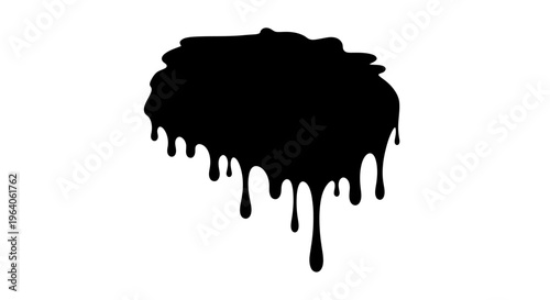 Black paint dripping liquid splatter.