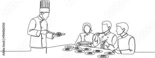 chef serving food to customers