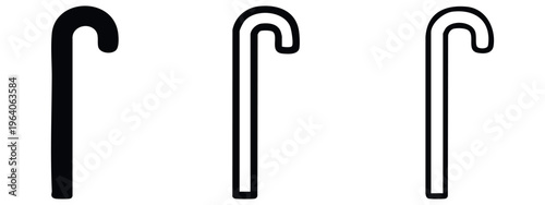 Candy Cane Icon Set - Sweet Christmas Holiday Symbol Vector Collection in Solid and Outline Styles