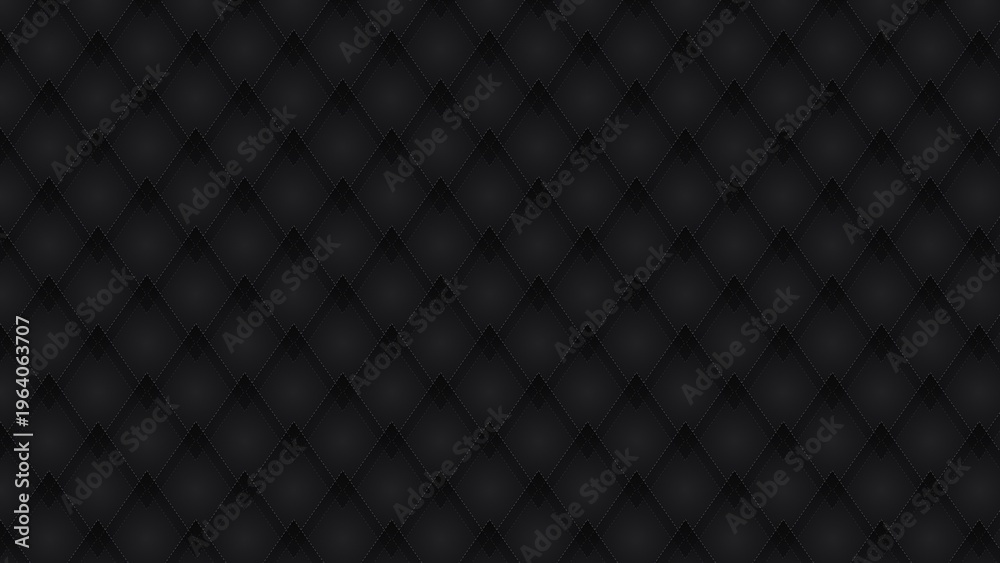 Fototapeta premium Luxurious black quilted texture background with deep shadows and subtle highlights