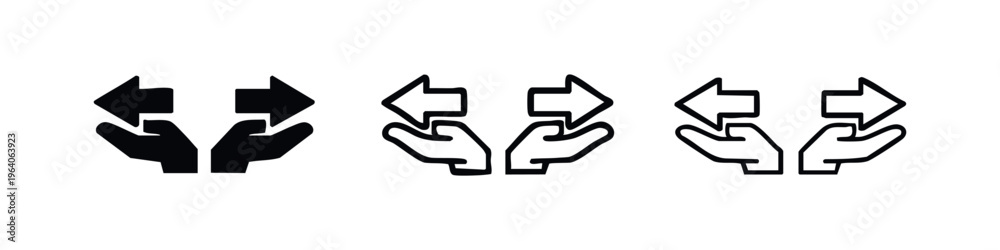 Fototapeta premium Exchange Icon Set, Transfer Symbol Collection, Give and Take Icons
