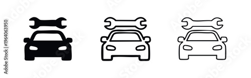 Car Repair Icon Set, Auto Service Symbol Collection, Vehicle Maintenance Icons