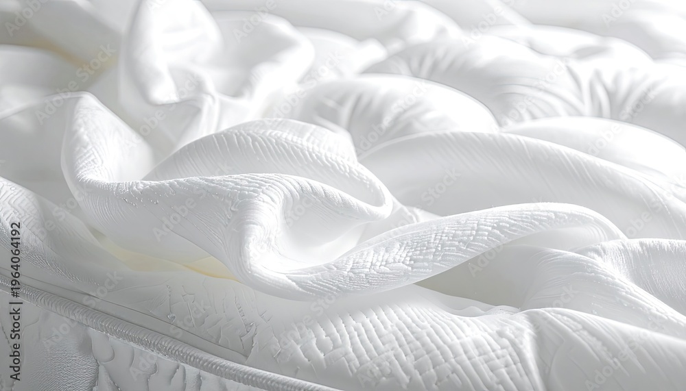 Fototapeta premium A close-up abstract view of a soft white mattress with textured fabric.