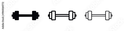 Dumbbell Icon Set - Workout, Gym, and Strength Training Equipment Graphics