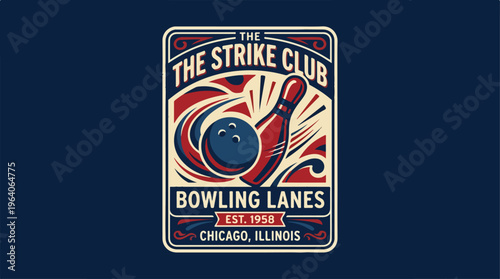The Strike Club Bowling Lanes Chicago Illinois Emblem.