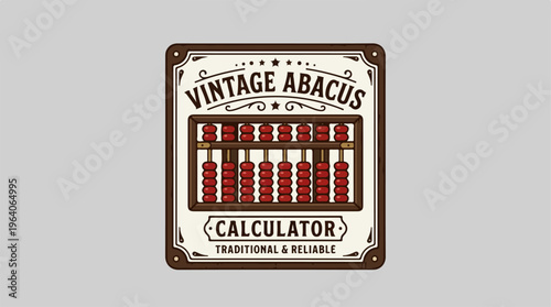 Vintage Abacus Calculator - Traditional and Reliable Computing Tool.