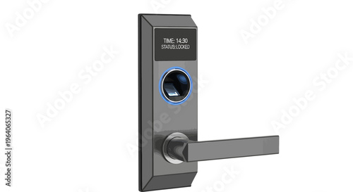 Smart door lock security system biometric access control digital home protection vector illustration