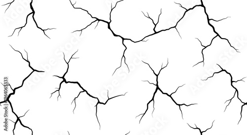 Cracked Earth Texture Seamless Pattern, Dry Soil Surface, Abstract Background