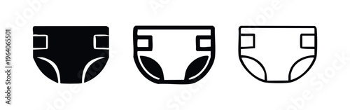 Baby Diaper and Infant Care Hygiene Icon Set