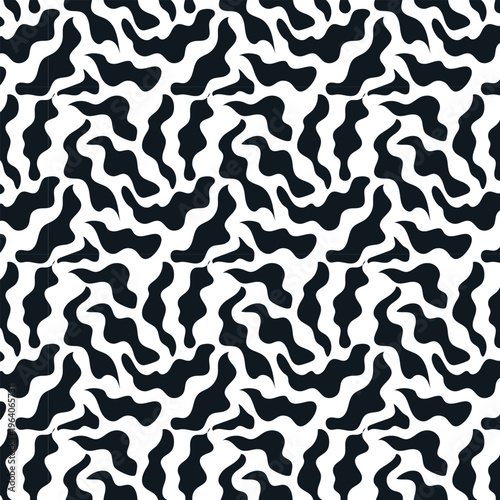 Abstract fluid shapes art pattern background. Vector illustration art backdrop. Black and White.