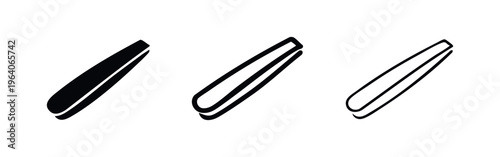 Tweezers Icon Set. Vector illustration of eyebrow pluckers or hair removal tool symbols in different styles.