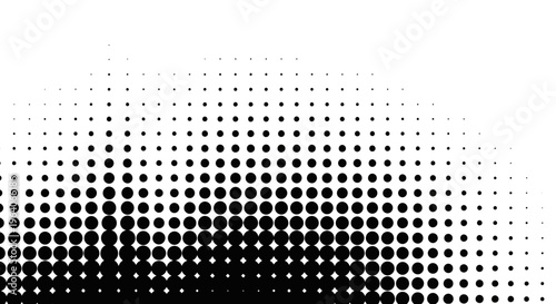 Abstract Halftone Dot Pattern Background - Black and White Gradient