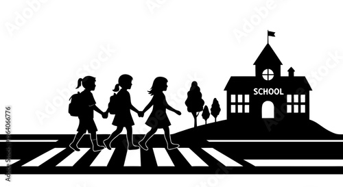 Artistic vector illustration of a child and couple silhouette inside a London church representing love, family, and faith