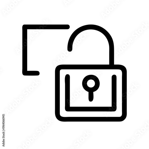 A minimalist vector graphic of a padlock with a keyhole and open shackle