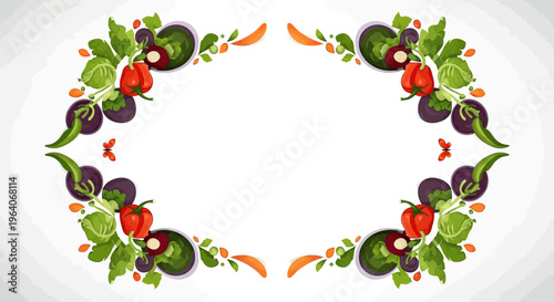 Fresh Vegetable Frame, Healthy Food Border, Organic Ingredients, Culinary Design
