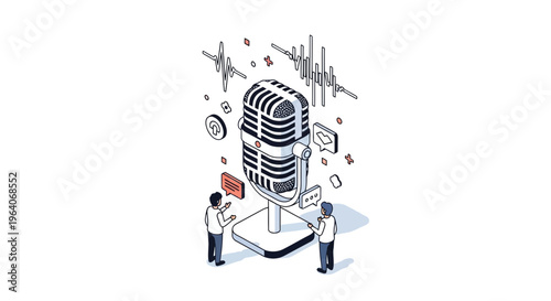 Pod Mic Vox Sound Web App Media Tech Radio Live Show Talk Art Set Pro