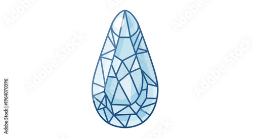 Abstract Tear-Drop Shaped Diamond