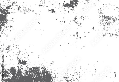 Dark grey distressed grunge texture with scattered paint splatters on a white background