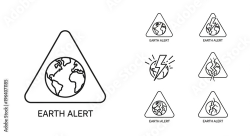 Earth Alert Icons - A Call to Environmental Awareness and Action.