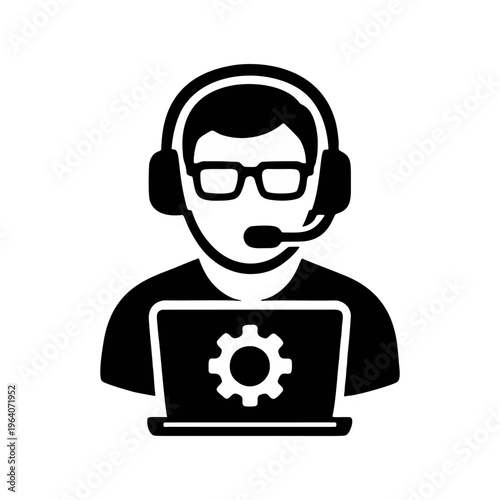 IT Support Specialist with System Configuration Icon