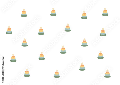 Seamless repeating pattern with cute colorful kids elements in playful cartoon style on soft pastel background for nursery textile and decorative design