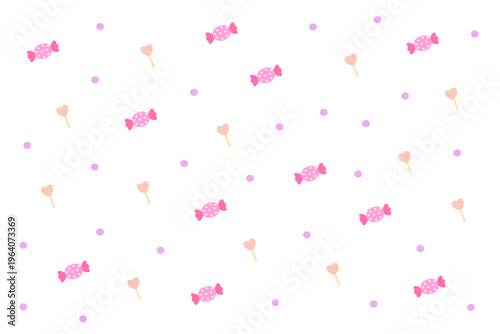 Seamless pattern with colorful minimalist candy illustrations and sweets
