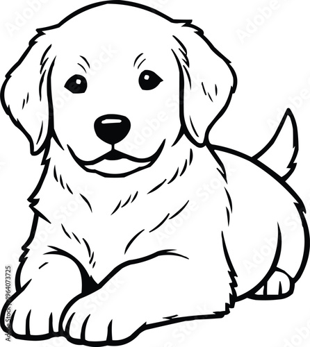 A cute puppy dog lying on the ground