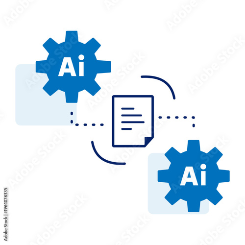 Vector icon for AI Agent Handoff, Automated Agent Transfer, AI-Driven Handoff System, Seamless Agent Handoff, AI Process Transfer. Minimalist and clean style icon. Editable stroke.