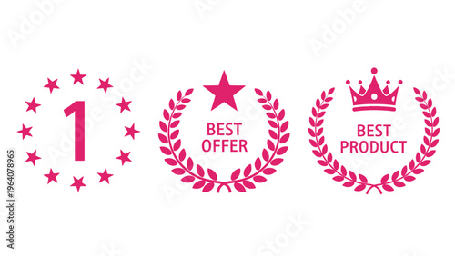 award badges and quality labels feature best product top ranking and special offer ideal for e-commerce promotions.