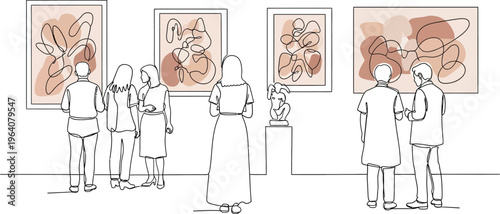 people viewing art exhibition