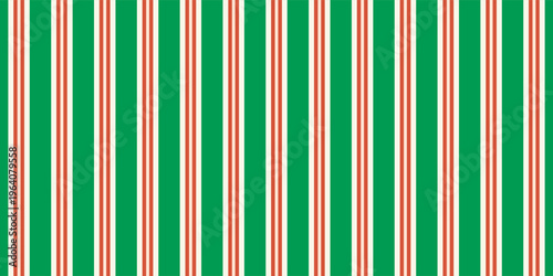Christmas seamless pattern. Red and green diagonal stripes background. Candy cane repeating decoration wallpaper. Winter holiday lines backdrop. vector