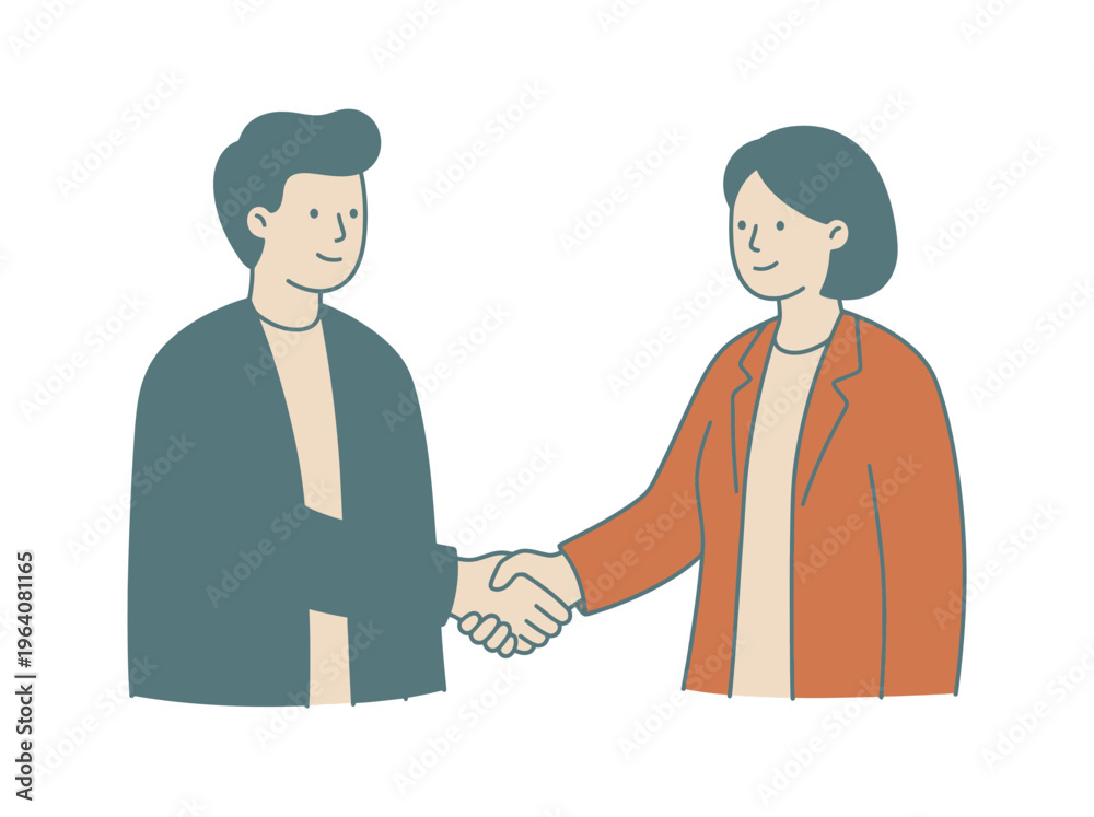 Obraz premium Professional business colleagues shaking hands, symbolizing successful partnership, agreement, and collaborative teamwork in a corporate setting