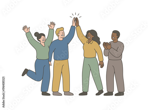 Celebration of People in Cartoon Style