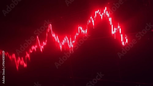 Bearish Stock Market Crash Red Candlestick Loop