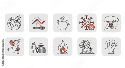 Global Challenges and Threats - A Visual Representation of Worldwide Issues.