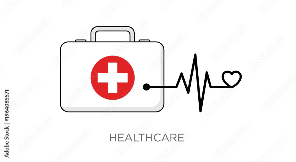 Fototapeta premium Medical, healthcare, first aid, icon, vector graphics