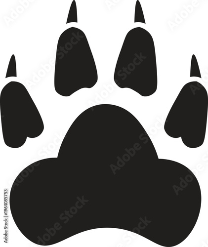 Black bear paw print silhouette icon 1.