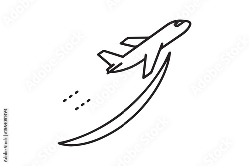 Airplane flying and soaring through the sky