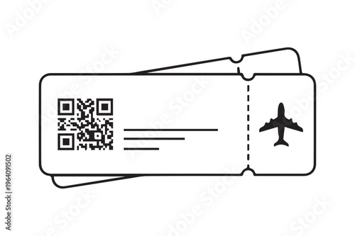 Iconic Illustration of Flight Boarding Passes