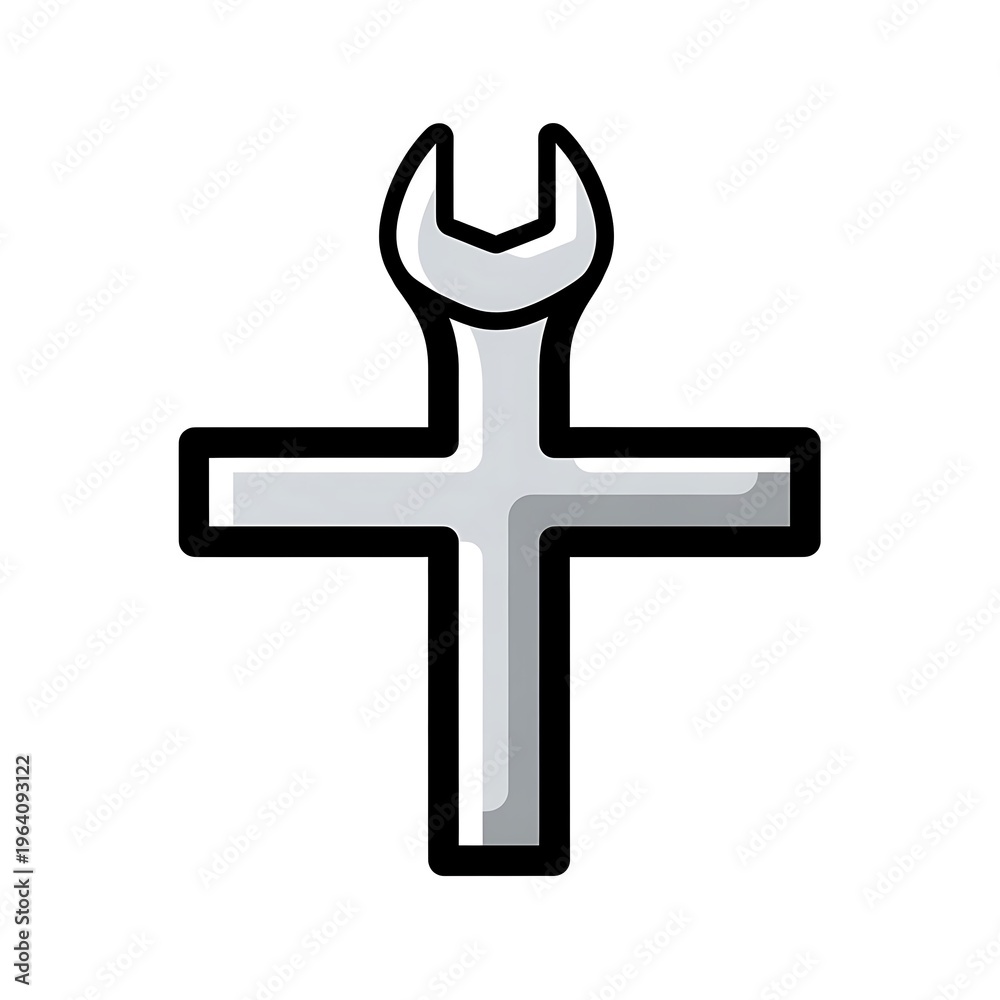 Fototapeta premium Wrench Cross Tool Symbol Icon.