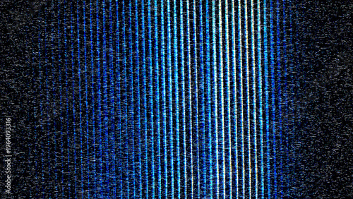 Bild auf Leinwand Glitchy blue digital distortion background with vertical lines and pixelation